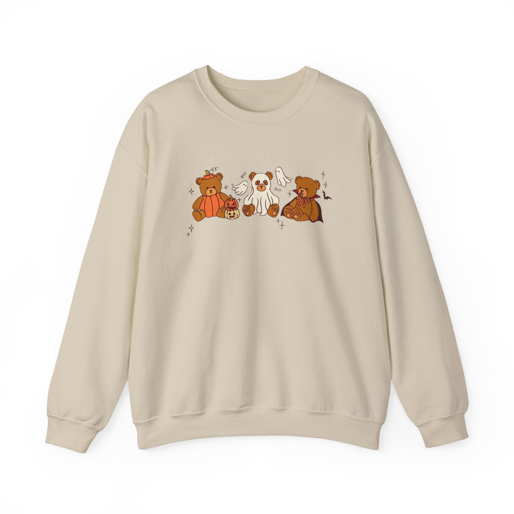 Cozy Halloween Crewneck Sweatshirt with Cute Bears