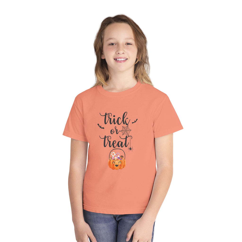 Trick or Treat Youth Tee - Halloween Shirt, Kids Halloween Tee