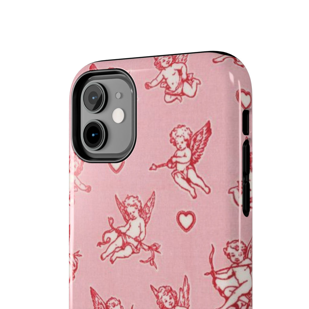 Pink Cupid Pattern Tough Phone Case – Valentine’s Day Protective Case