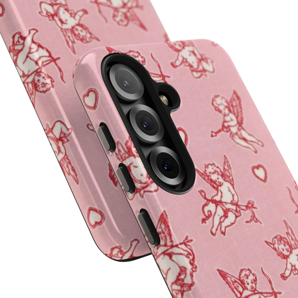 Pink Cupid Pattern Tough Phone Case – Valentine’s Day Protective Case