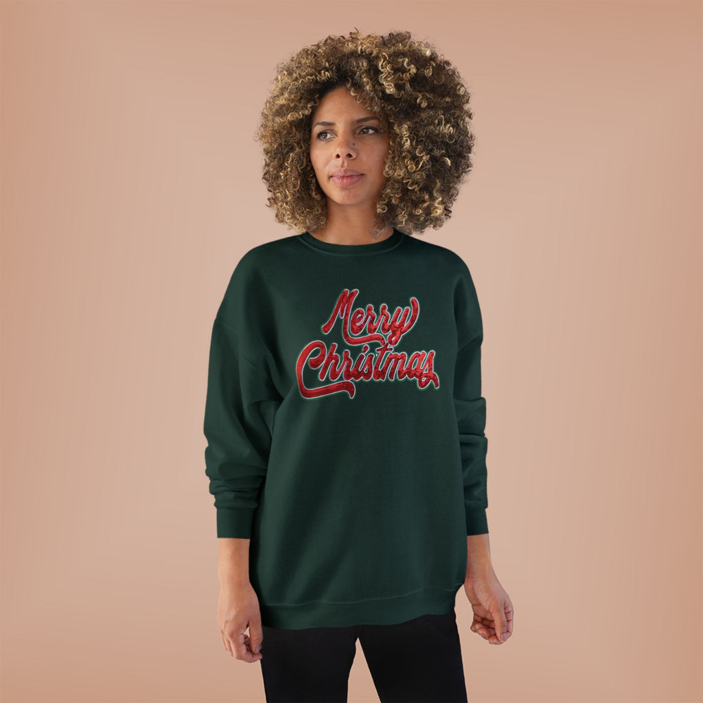 Merry Christmas Crewneck Sweatshirt — Retro Sequin Holiday Sweater
