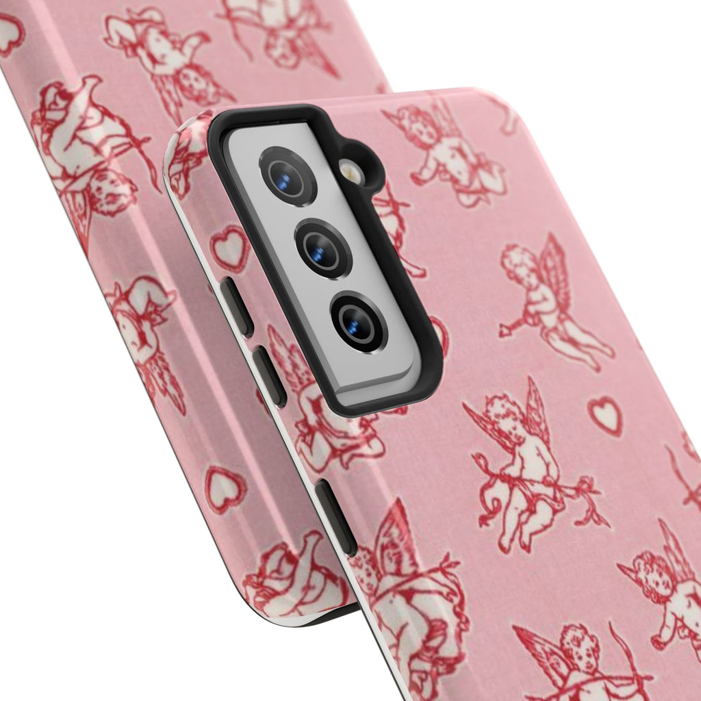 Pink Cupid Pattern Tough Phone Case – Valentine’s Day Protective Case