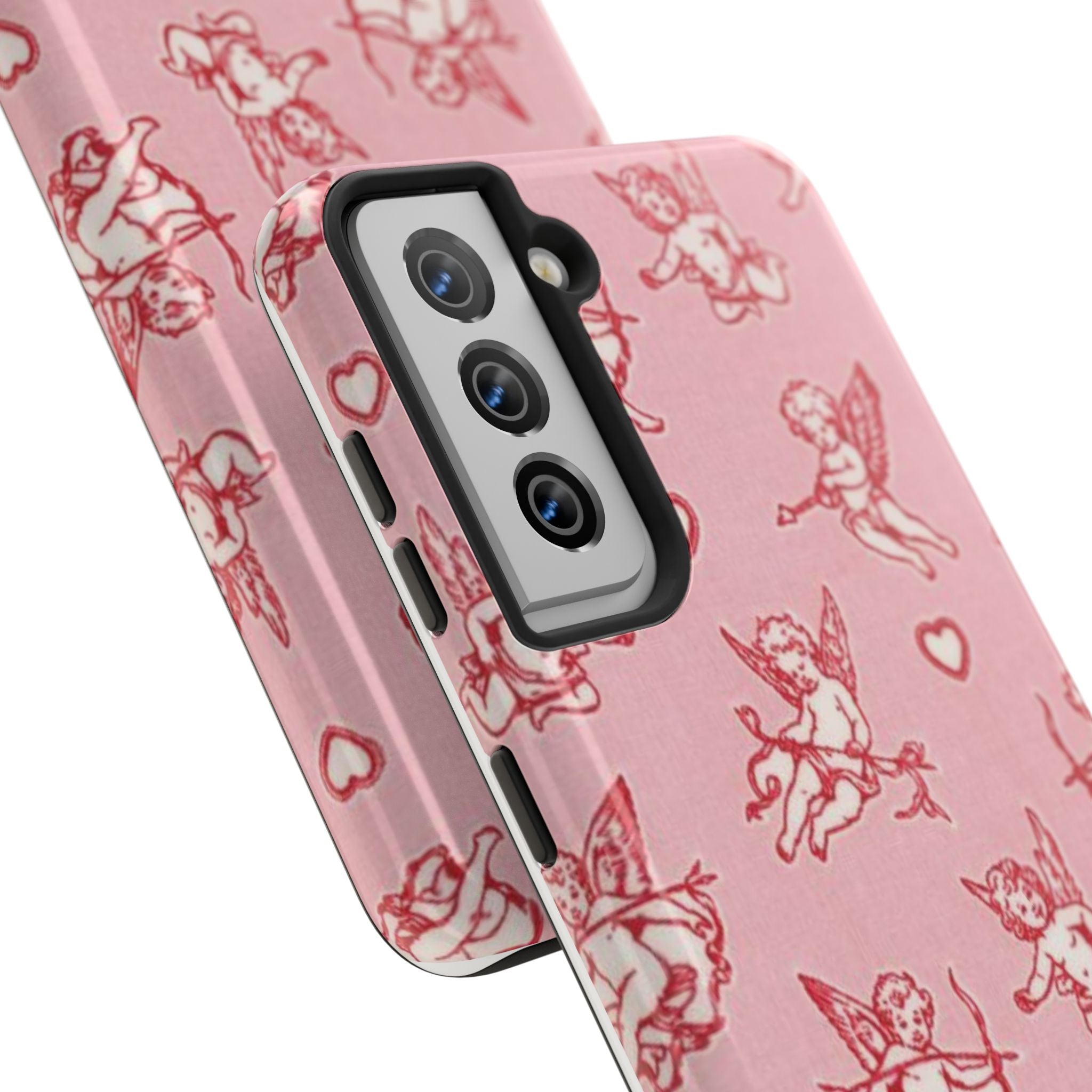 Pink Cupid Pattern Tough Phone Case – Valentine’s Day Protective Case