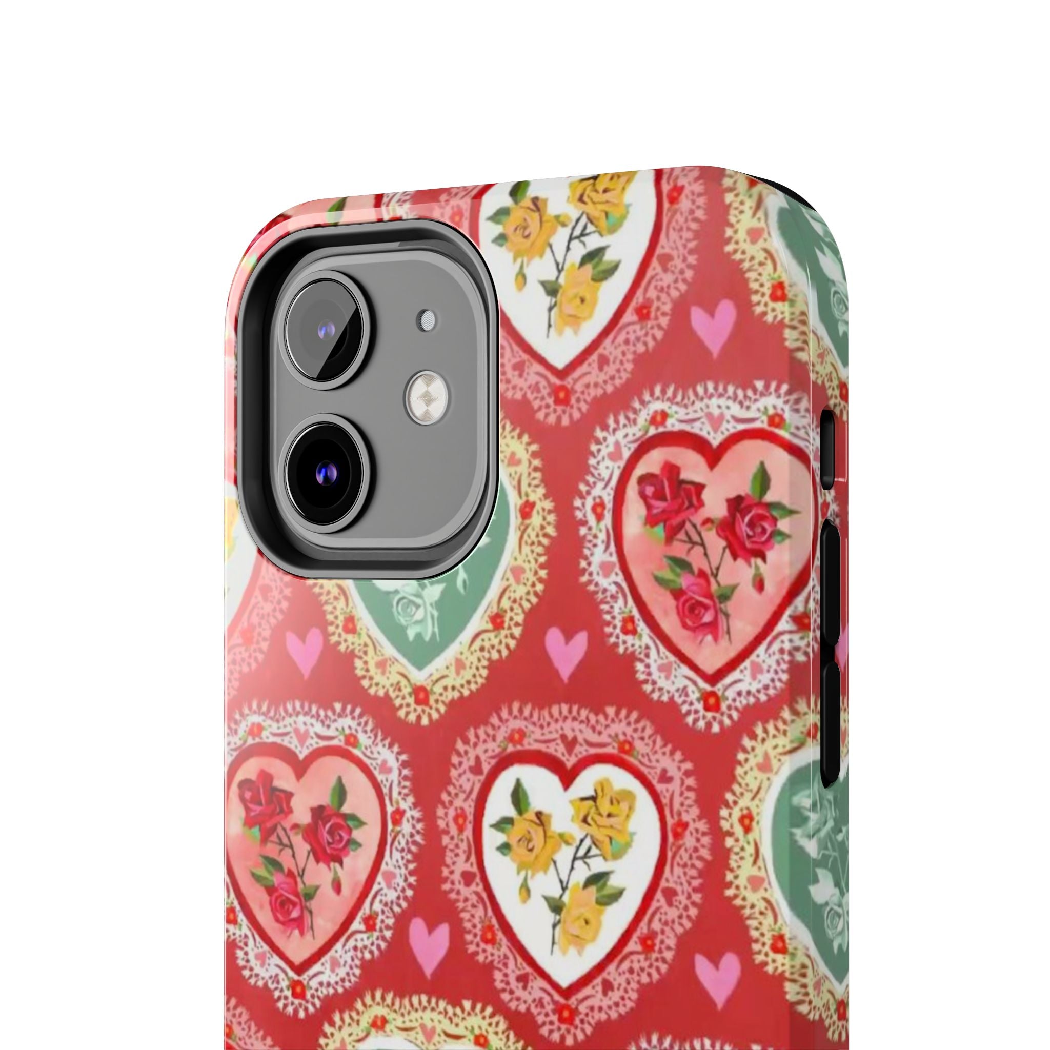 Vintage Floral Heart Tough Phone Case