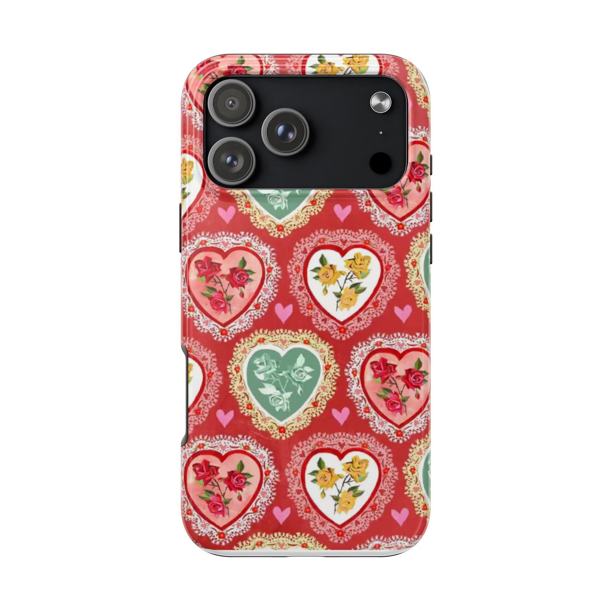 Vintage Floral Heart Tough Phone Case