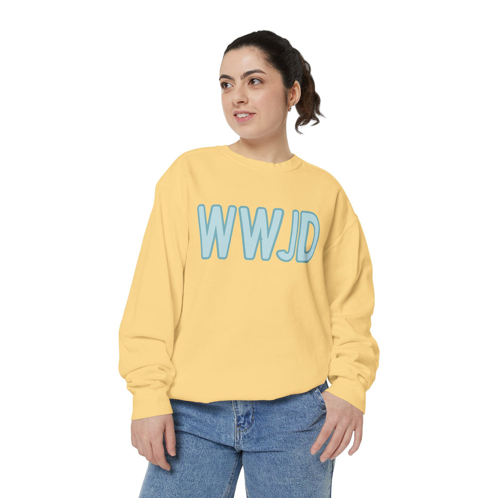 Unisex WWJD Garment-Dyed Sweatshirt