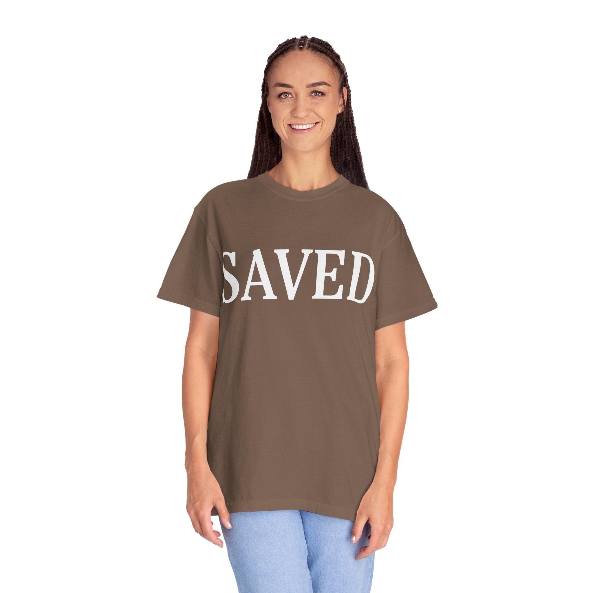 Saved Unisex Garment-Dyed T-Shirt, Inspirational Tee, Faith Shirt