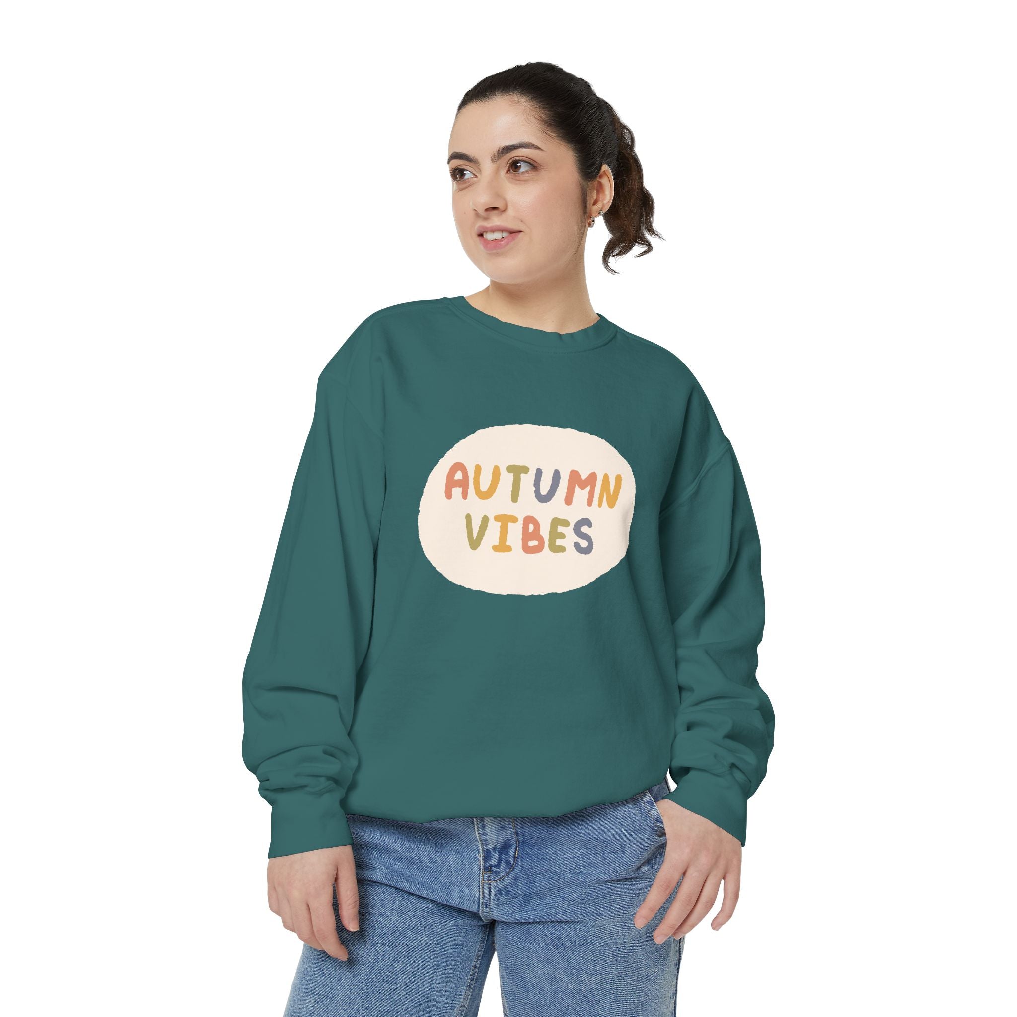 Unisex Autumn Vibes Garment-Dyed Sweatshirt