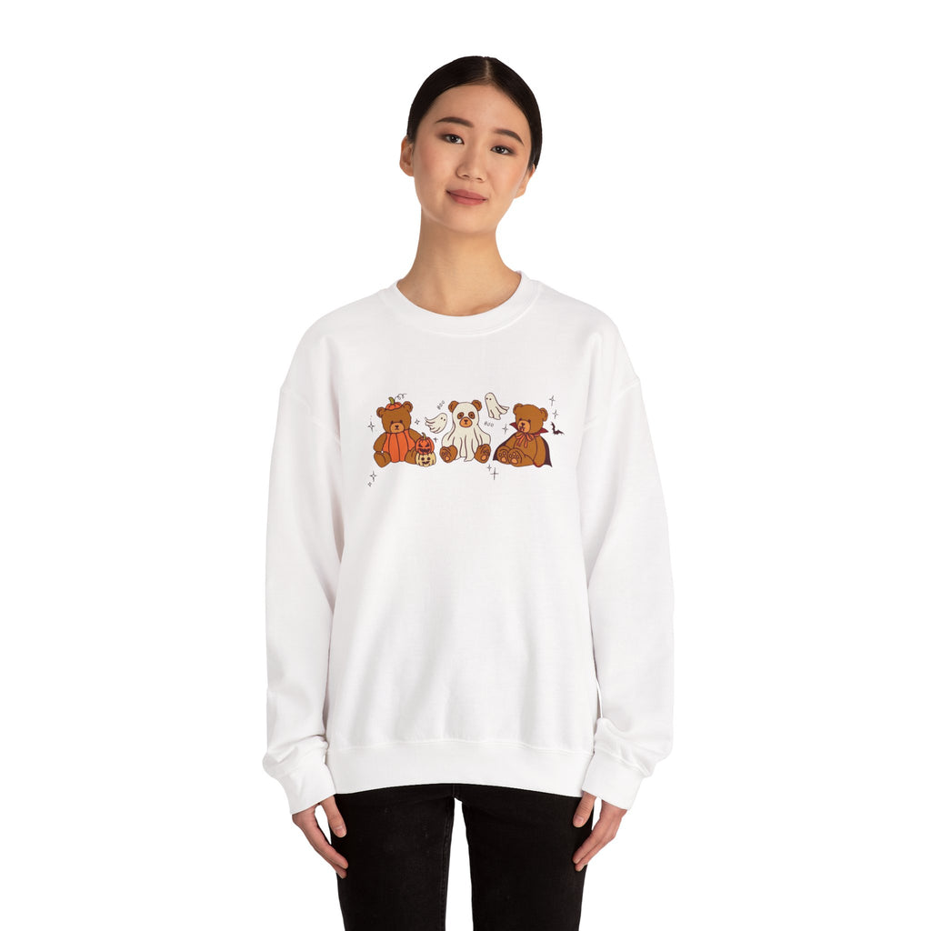 Cozy Halloween Crewneck Sweatshirt with Cute Bears