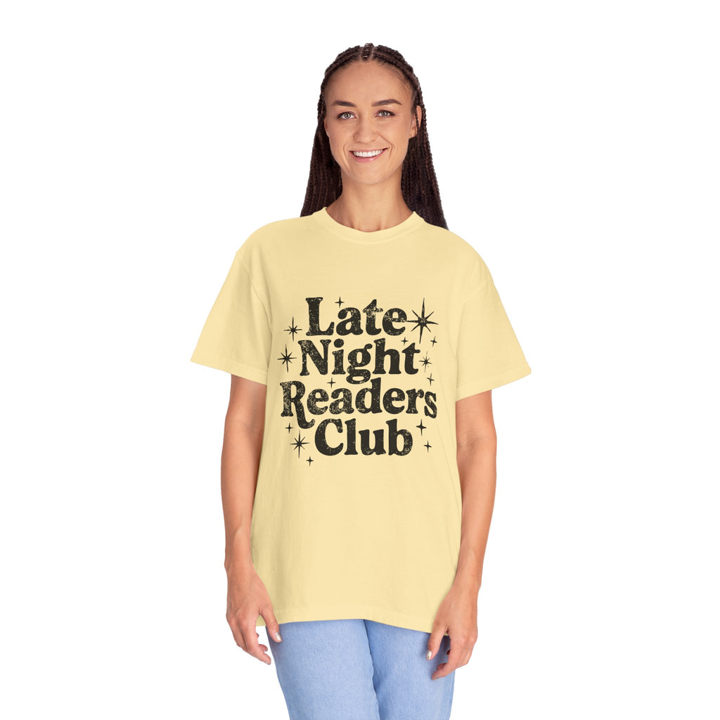 Late Night Readers Club Unisex T-Shirt | Cozy Book Lover's Tee for Night Owls, Perfect Gift for Readers & Bookworms