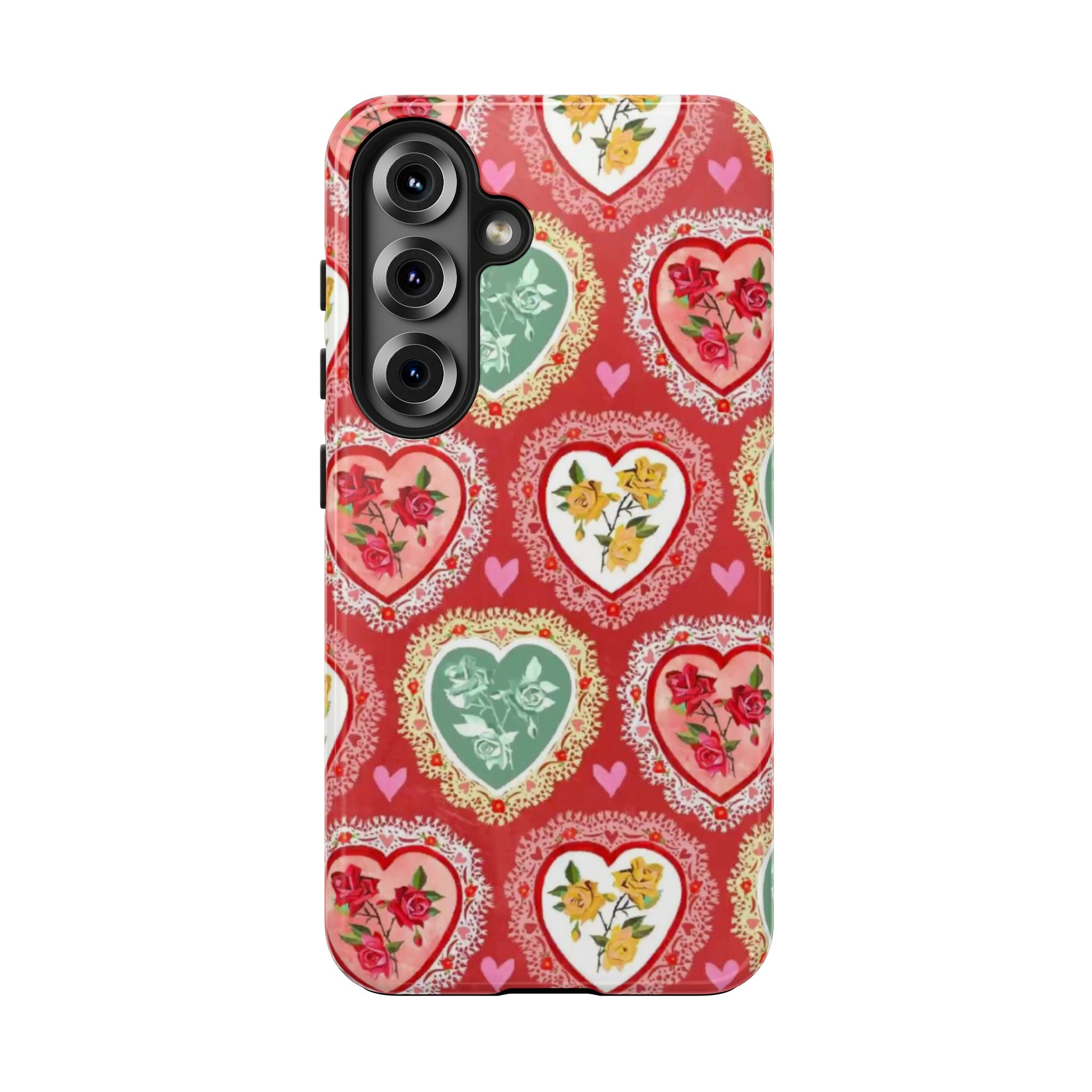 Vintage Floral Heart Tough Phone Case