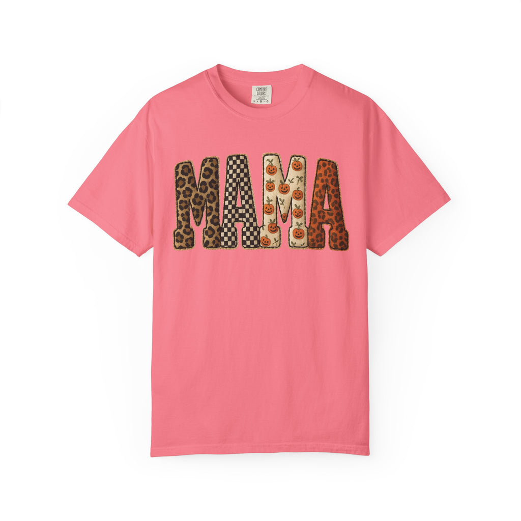 Mama Floral Garment-Dyed T-Shirt, Cute Gift for Moms, Casual Wear, Mother's Day, Family Celebrations, Everyday Comfort
