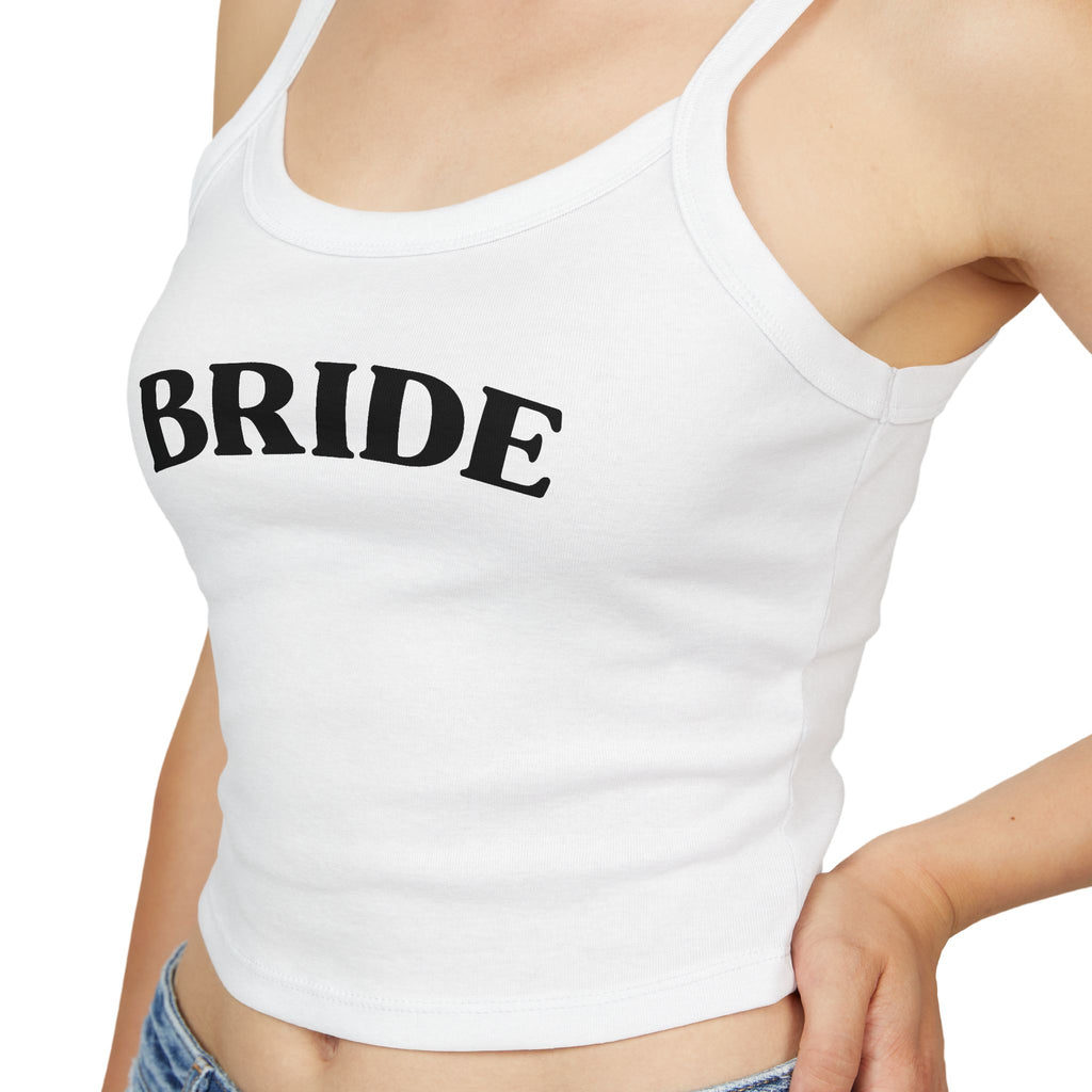 Bridal Bride Spaghetti Strap Tank Top, Wedding Top, Bridal Shower Gift, Bachelorette Party Outfit, White Tank for Brides