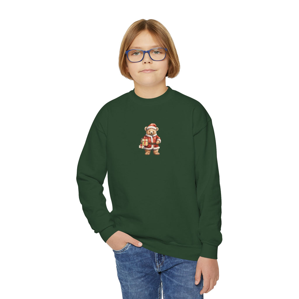 Youth Crewneck Sweatshirt — Cute Vintage Santa Kids Christmas Sweatshirt