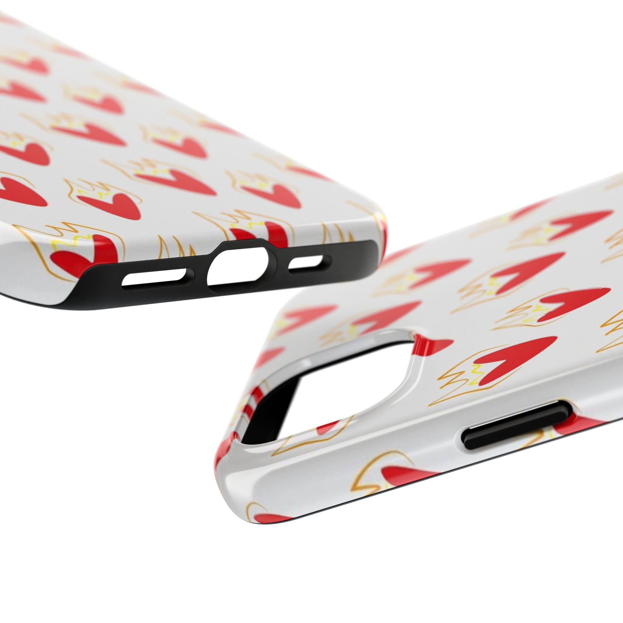 Tough Phone Case — Red Flaming Heart Pattern