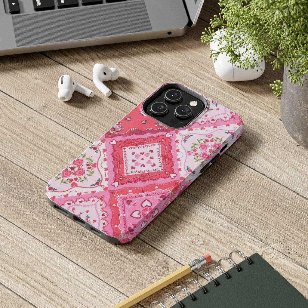 Pink Bandana Heart Tough Phone Case
