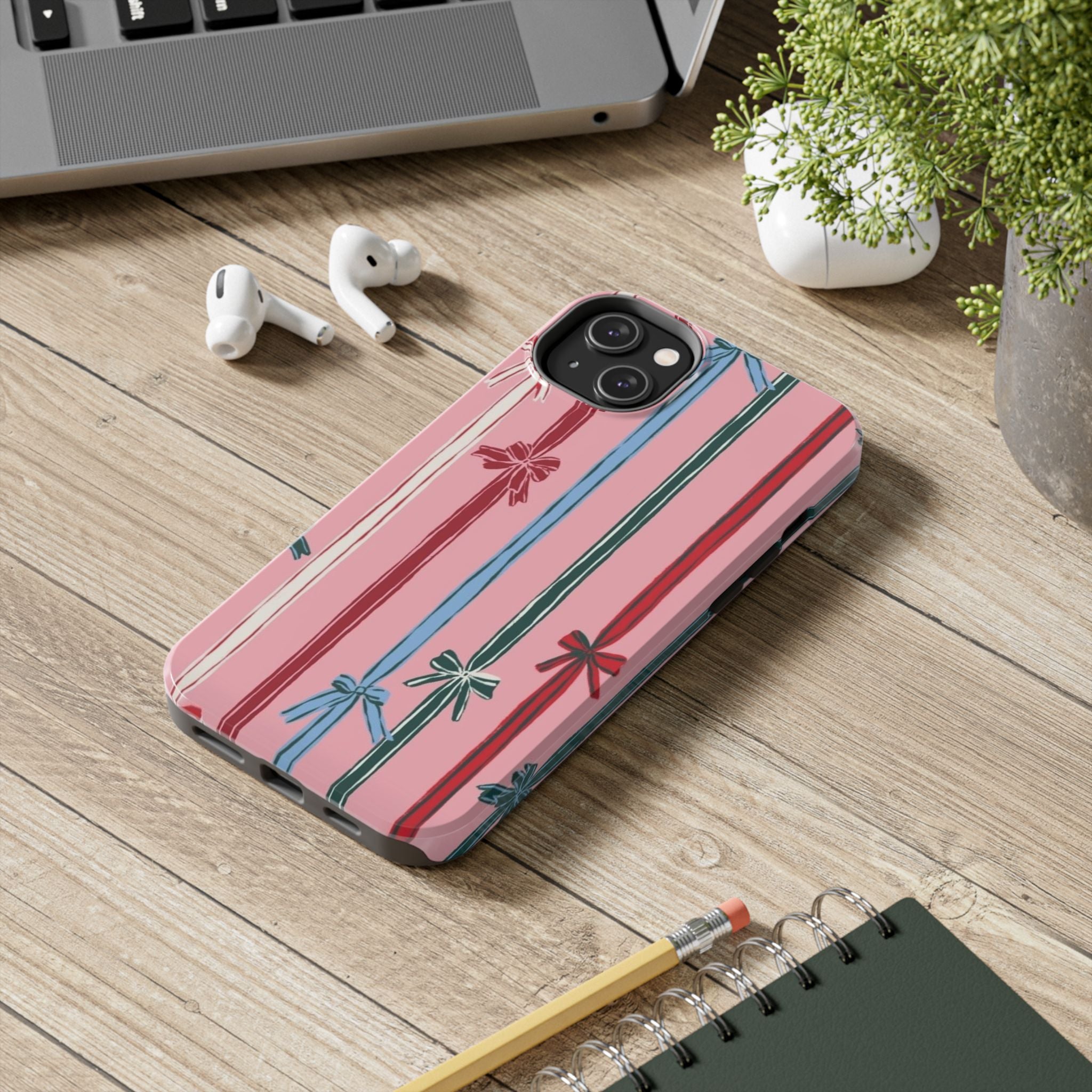 Holiday Bow Pattern Tough Phone Case
