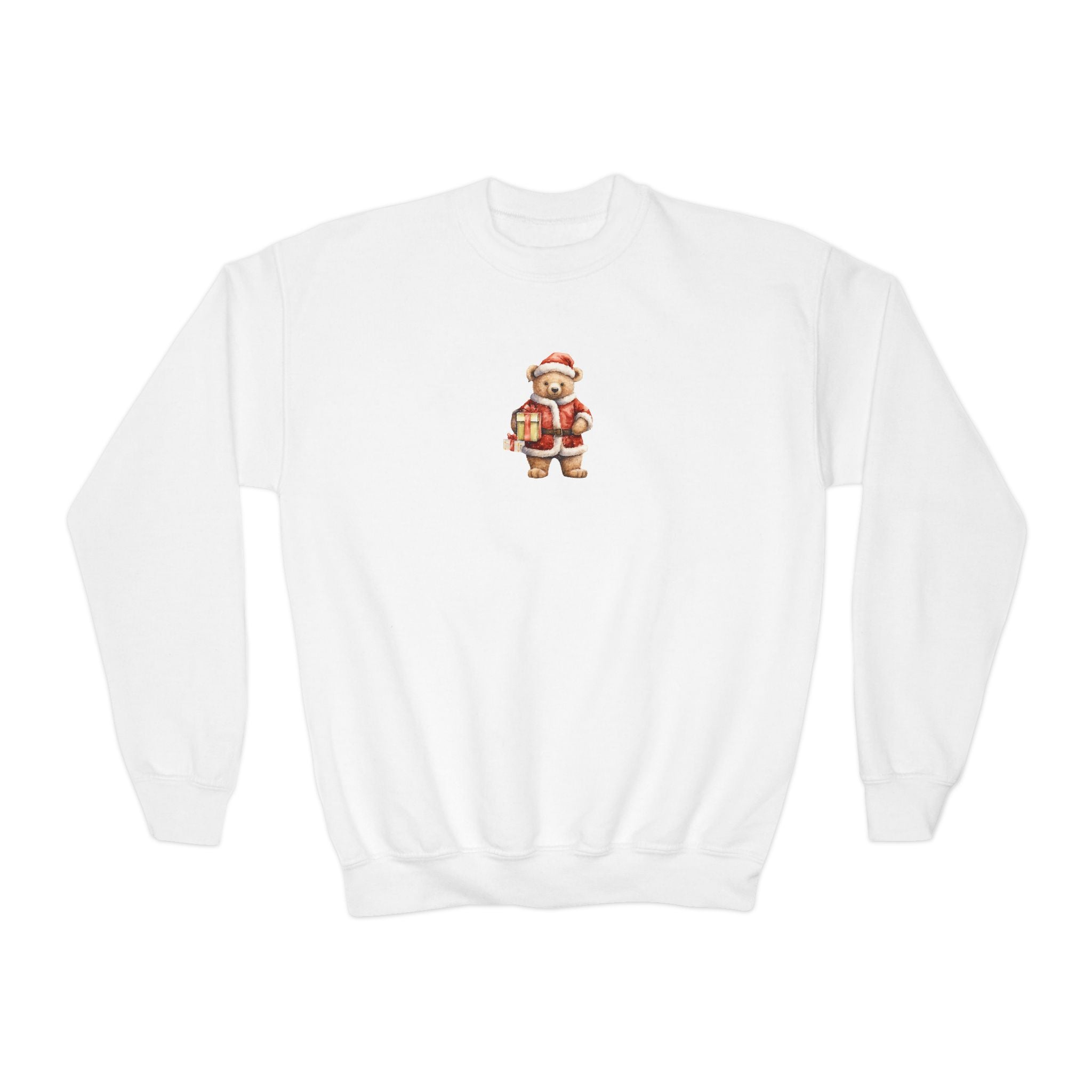 Youth Crewneck Sweatshirt — Cute Vintage Santa Kids Christmas Sweatshirt