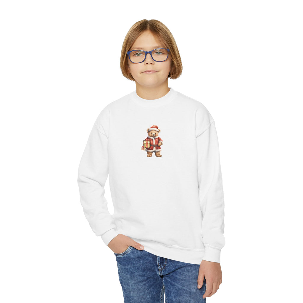 Youth Crewneck Sweatshirt — Cute Vintage Santa Kids Christmas Sweatshirt