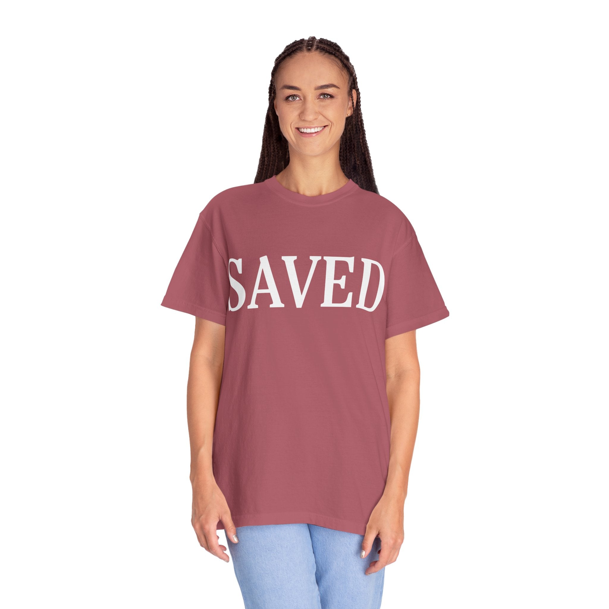 Saved Unisex Garment-Dyed T-Shirt, Inspirational Tee, Faith Shirt
