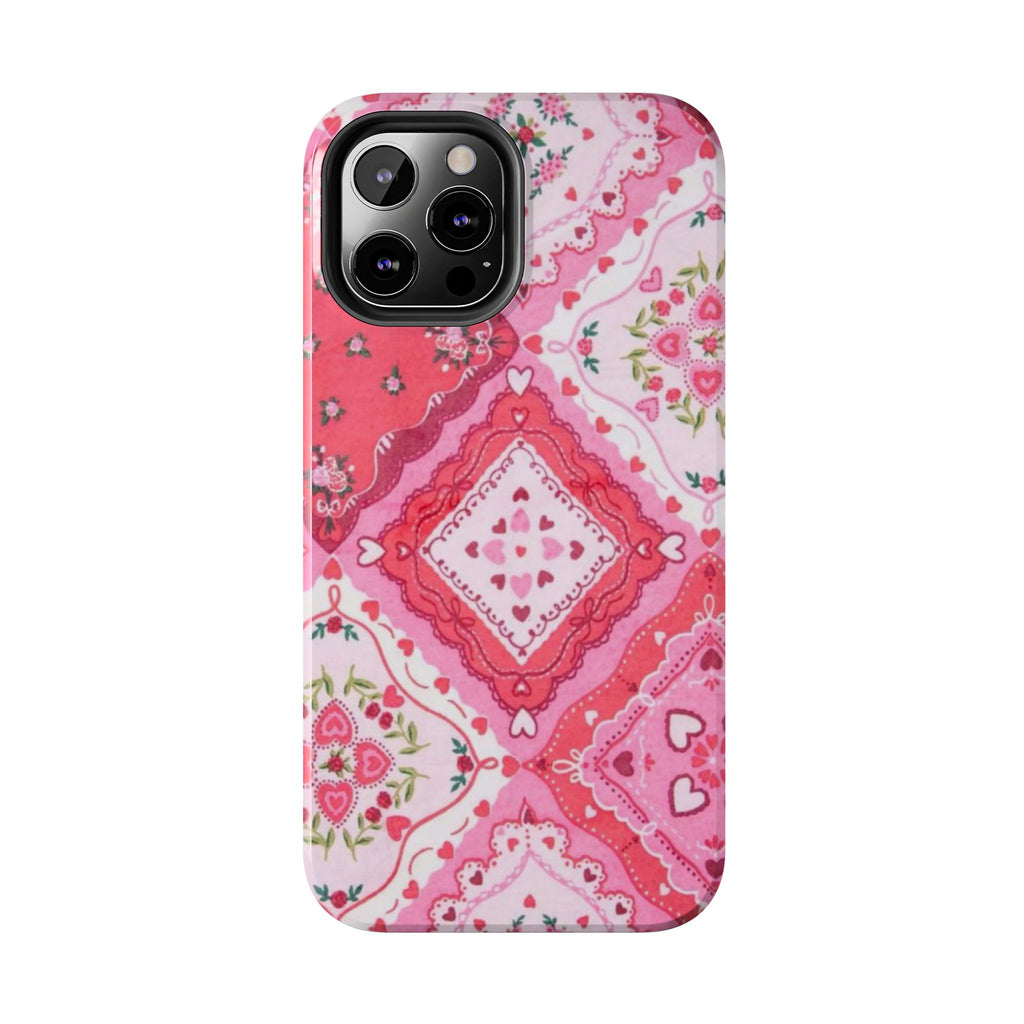 Pink Bandana Heart Tough Phone Case