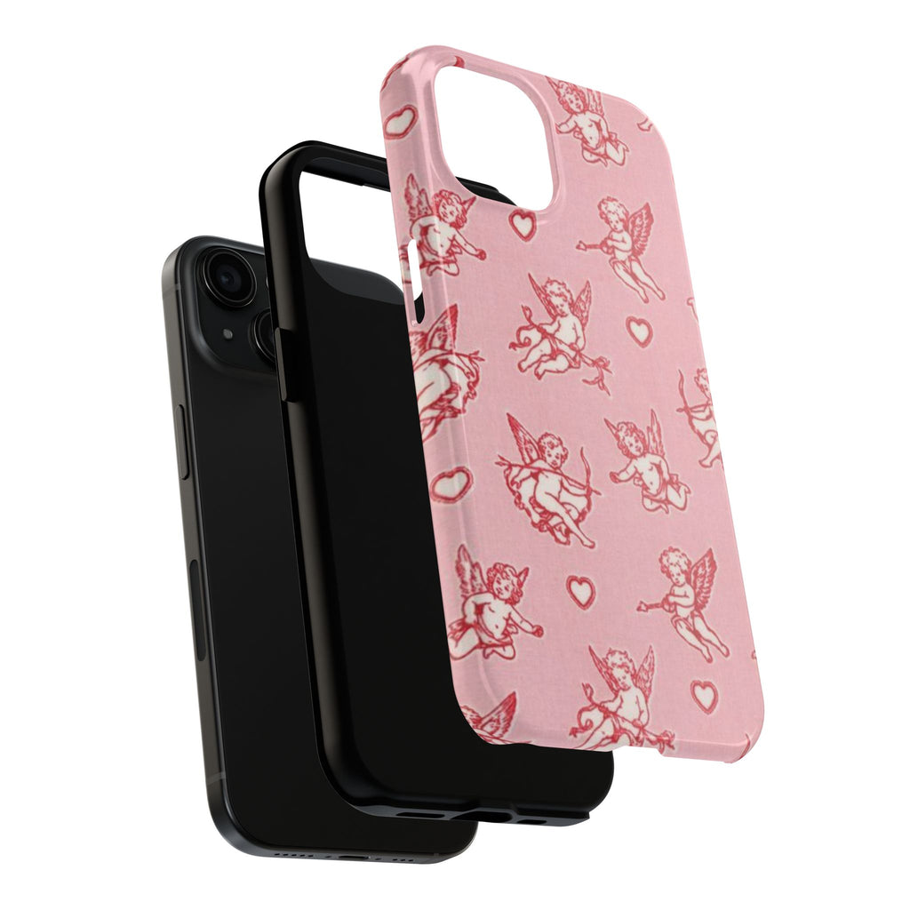Pink Cupid Pattern Tough Phone Case – Valentine’s Day Protective Case