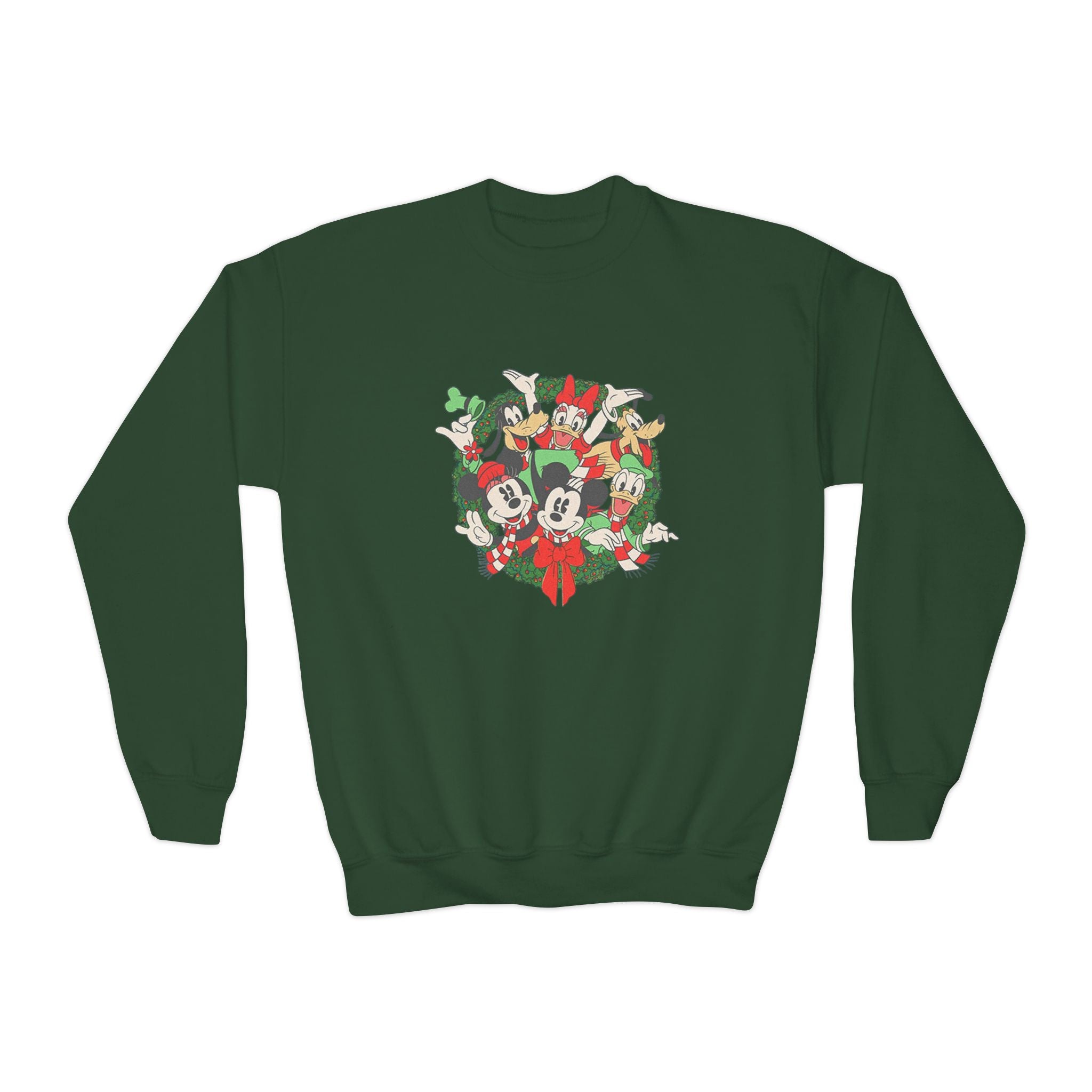 Youth Holiday Mickey Wreath Crewneck Sweatshirt
