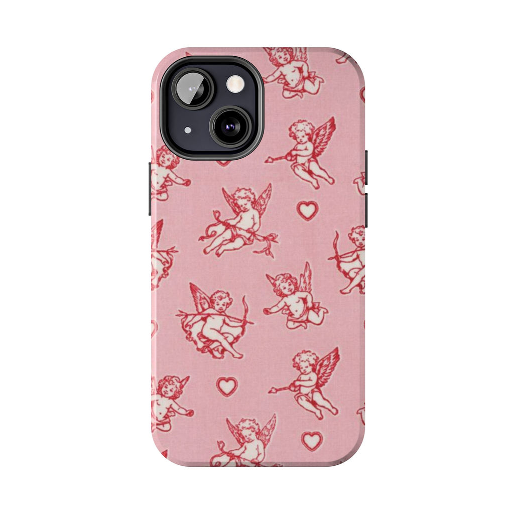 Pink Cupid Pattern Tough Phone Case – Valentine’s Day Protective Case