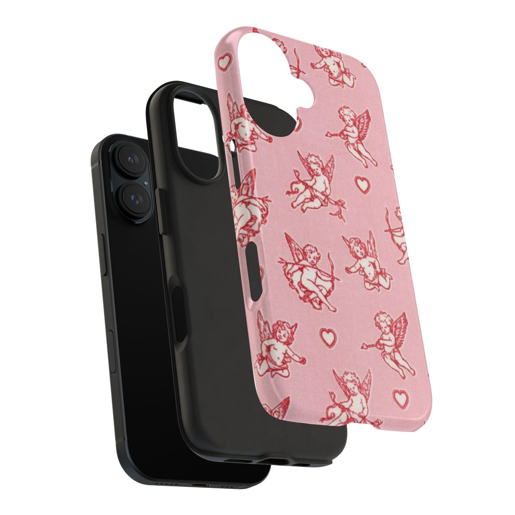 Pink Cupid Pattern Tough Phone Case – Valentine’s Day Protective Case