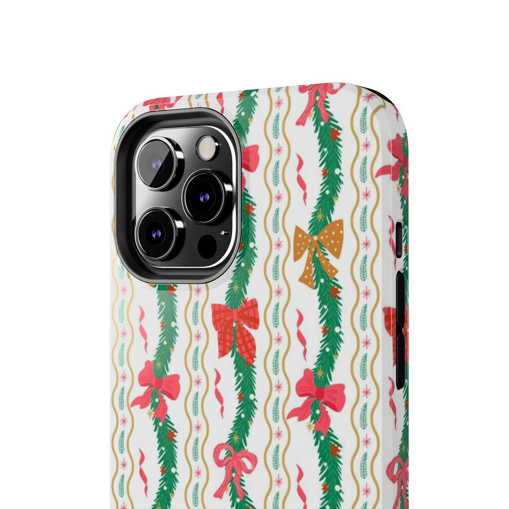 Festive Holiday Phone Cases with Cheerful Bows