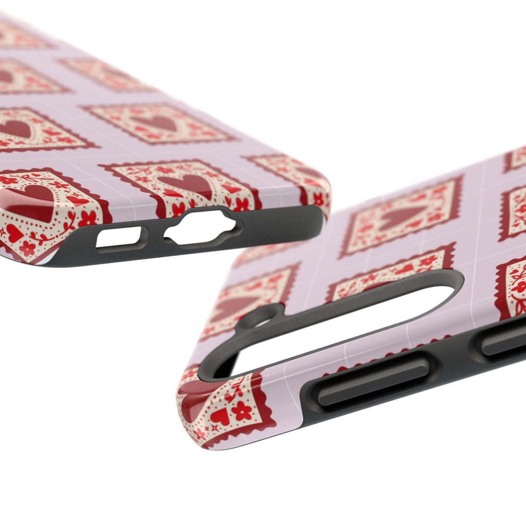 Red Heart Stamp Tough Phone Case
