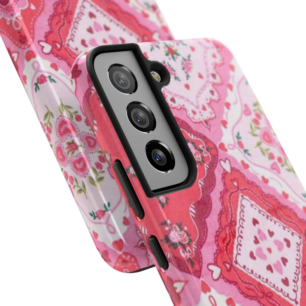Pink Bandana Heart Tough Phone Case