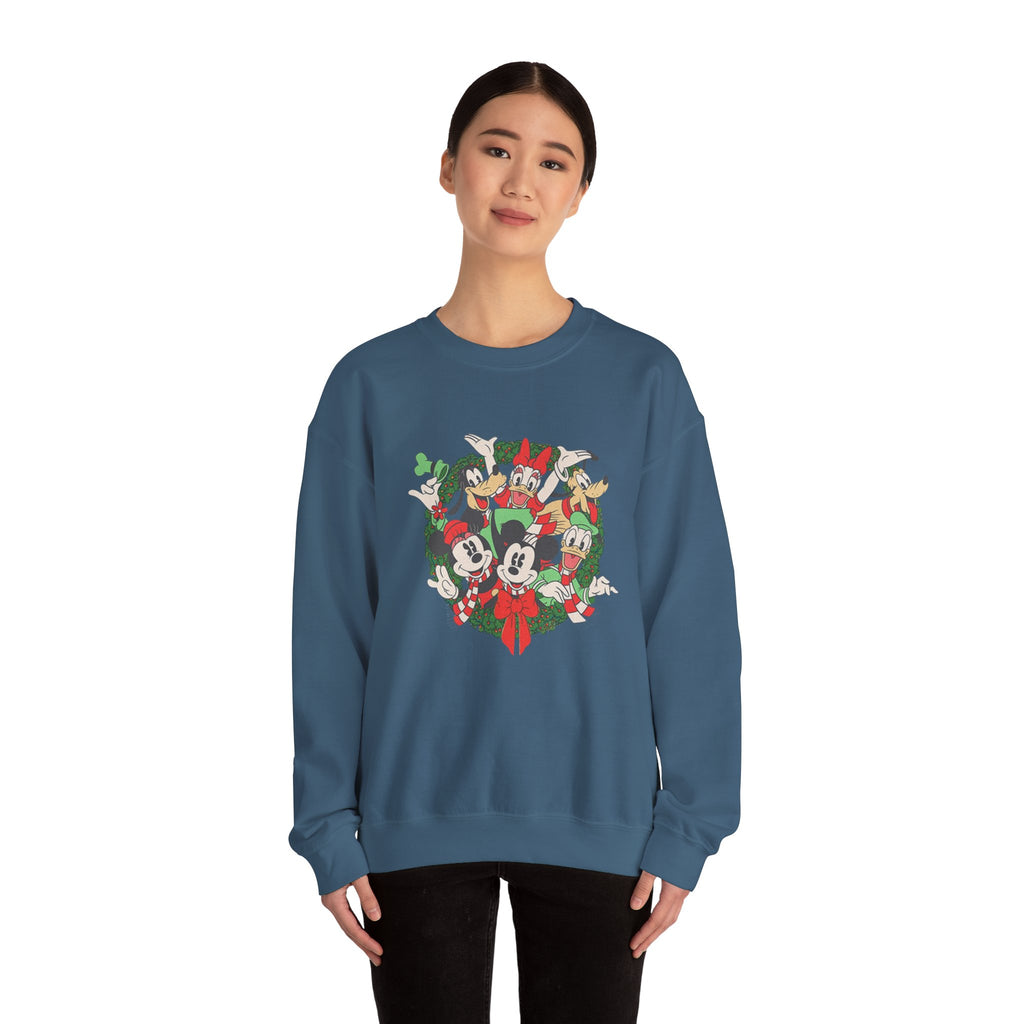 Holiday Crewneck Sweatshirt — Mickey & Friends Christmas Wreath