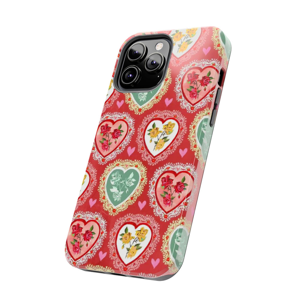 Vintage Floral Heart Tough Phone Case