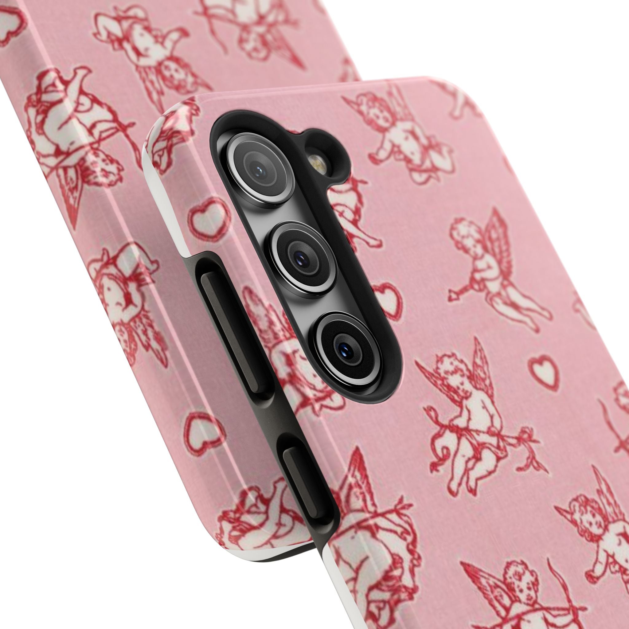 Pink Cupid Pattern Tough Phone Case – Valentine’s Day Protective Case