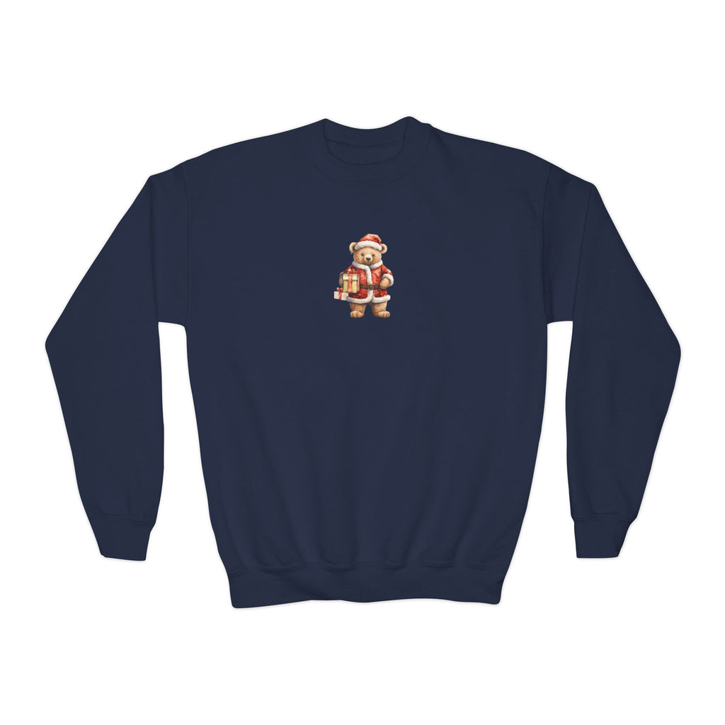 Youth Crewneck Sweatshirt — Cute Vintage Santa Kids Christmas Sweatshirt