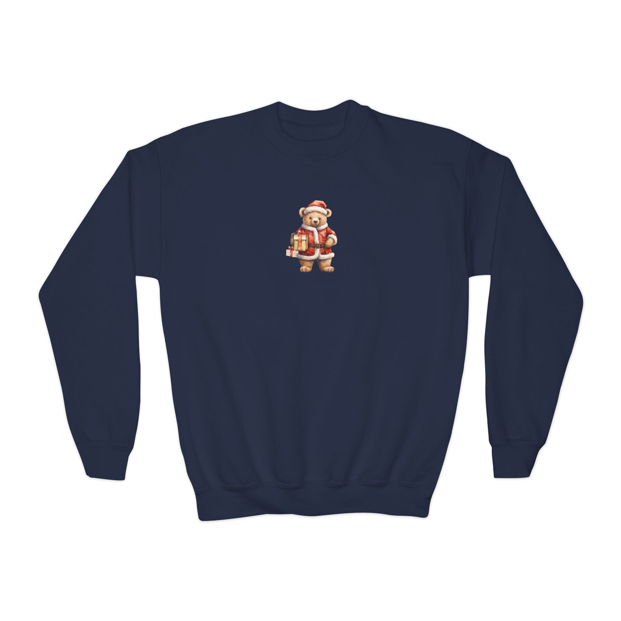 Youth Crewneck Sweatshirt — Cute Vintage Santa Kids Christmas Sweatshirt