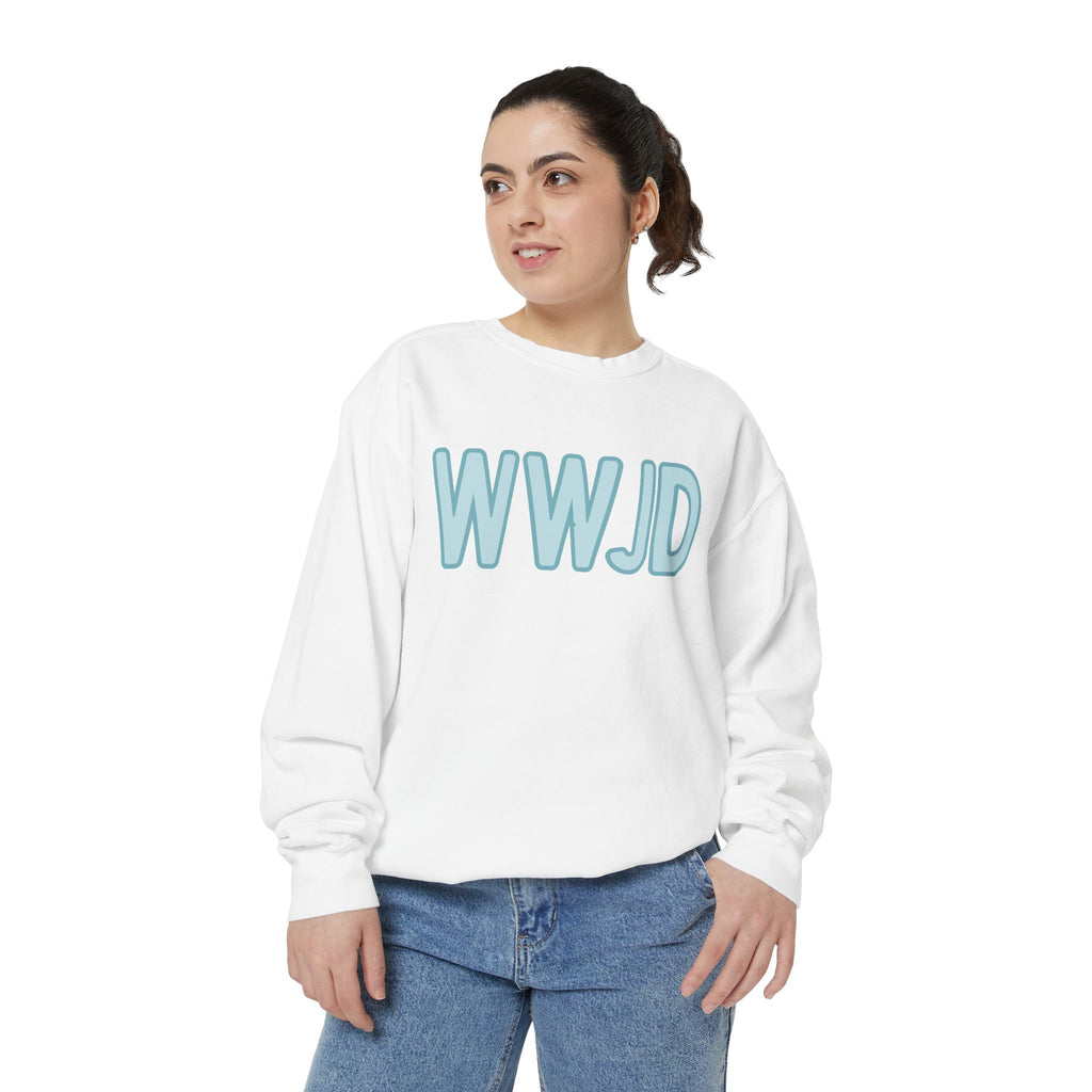 Unisex WWJD Garment-Dyed Sweatshirt