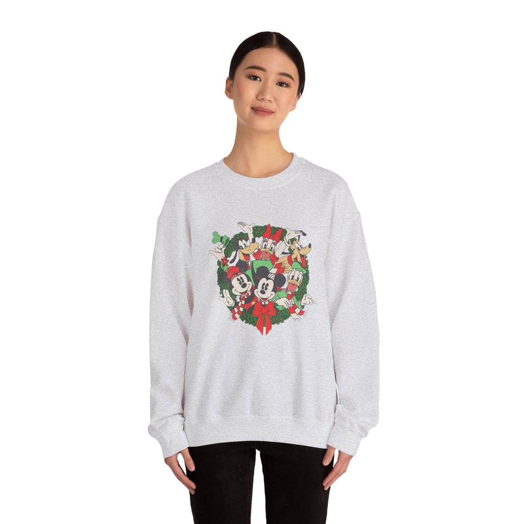 Holiday Crewneck Sweatshirt — Mickey & Friends Christmas Wreath