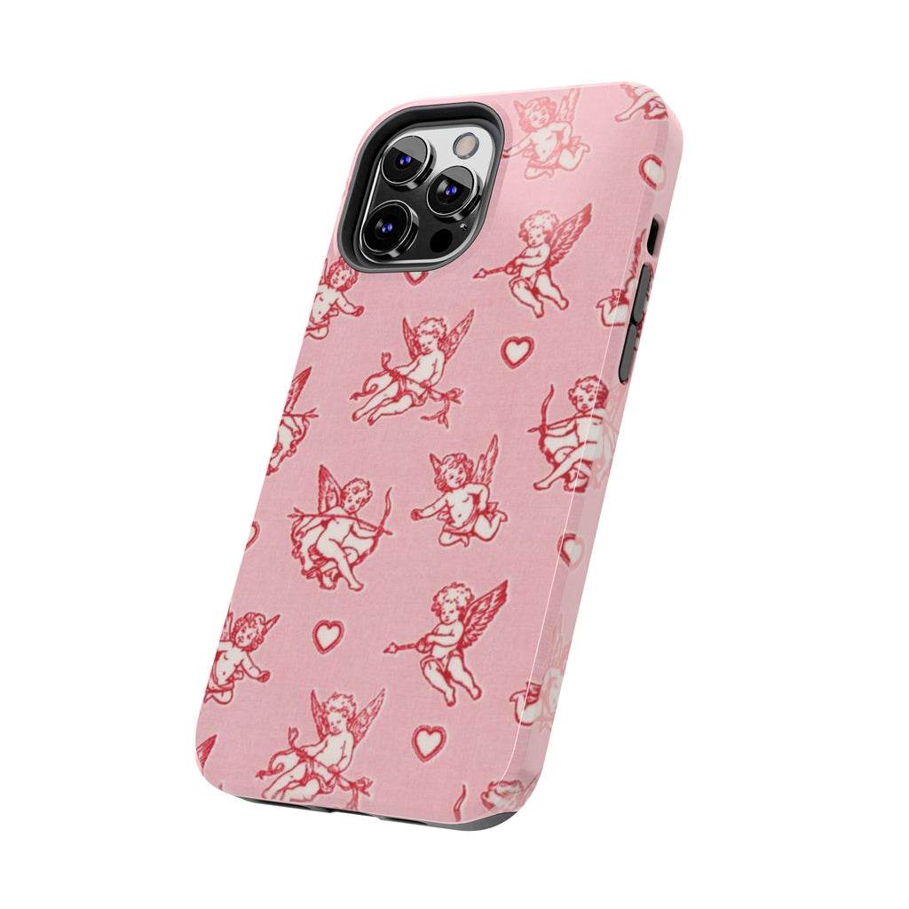 Pink Cupid Pattern Tough Phone Case – Valentine’s Day Protective Case