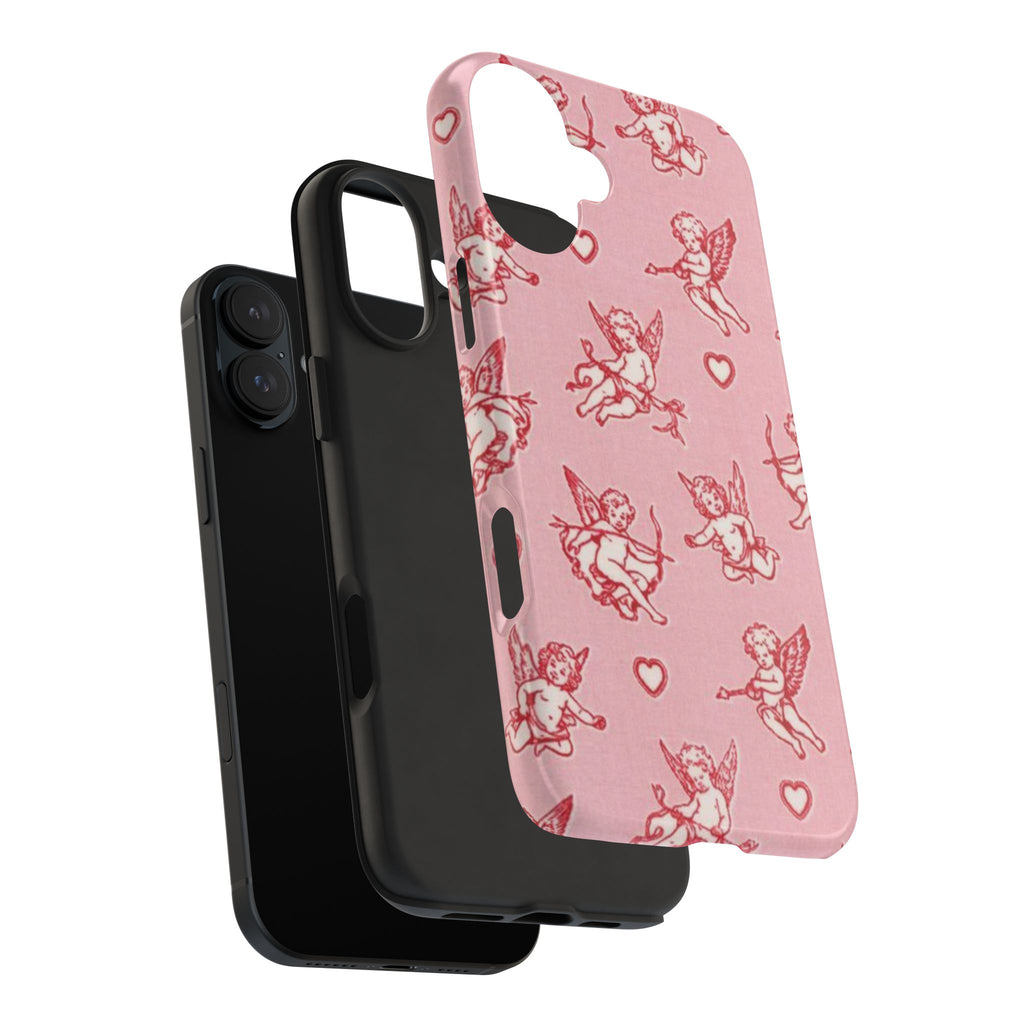 Pink Cupid Pattern Tough Phone Case – Valentine’s Day Protective Case