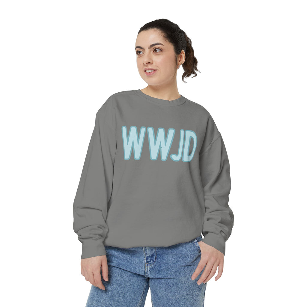 Unisex WWJD Garment-Dyed Sweatshirt