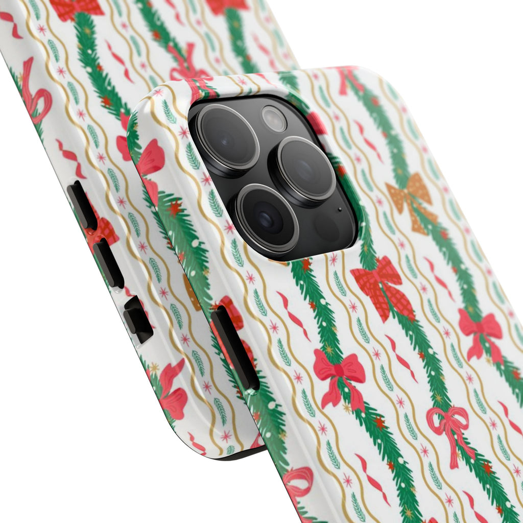 Festive Holiday Phone Cases with Cheerful Bows