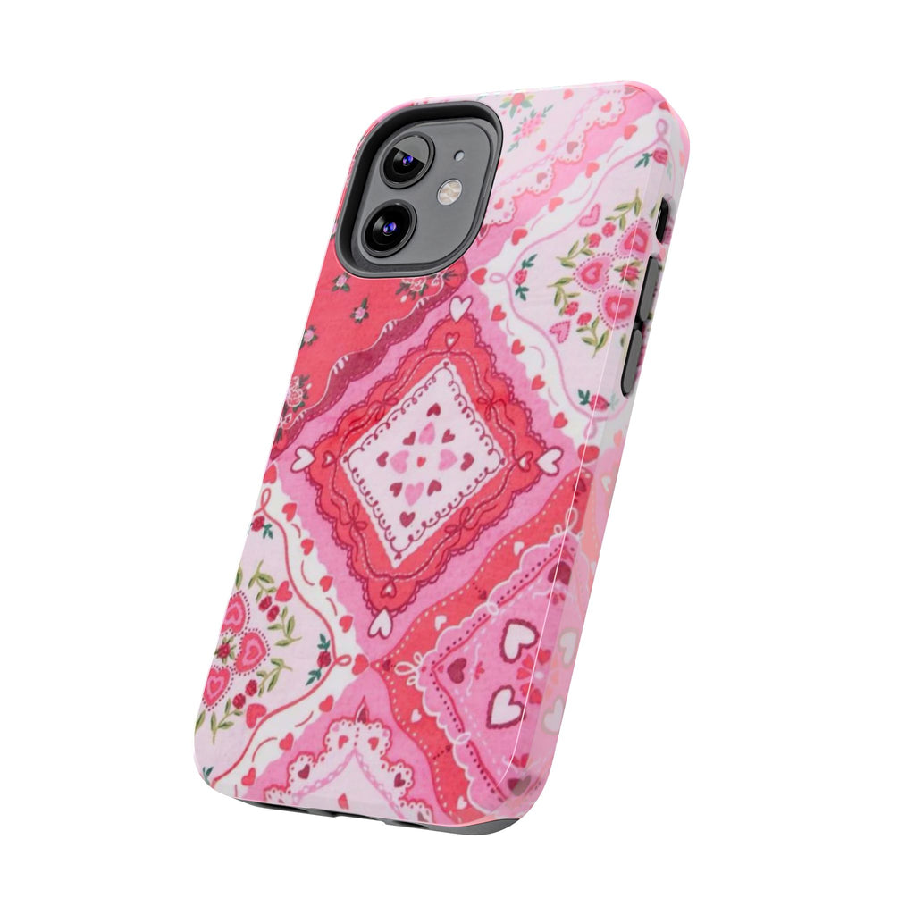 Pink Bandana Heart Tough Phone Case
