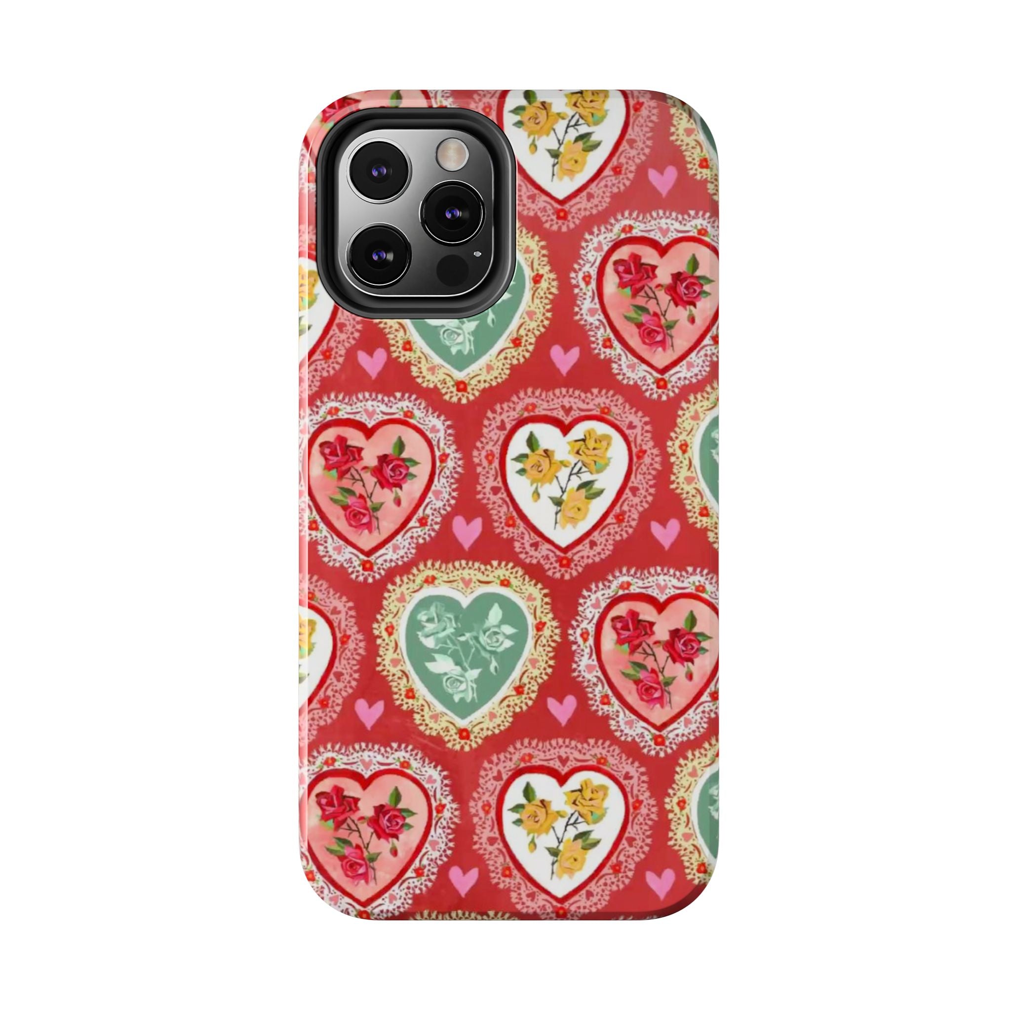 Vintage Floral Heart Tough Phone Case