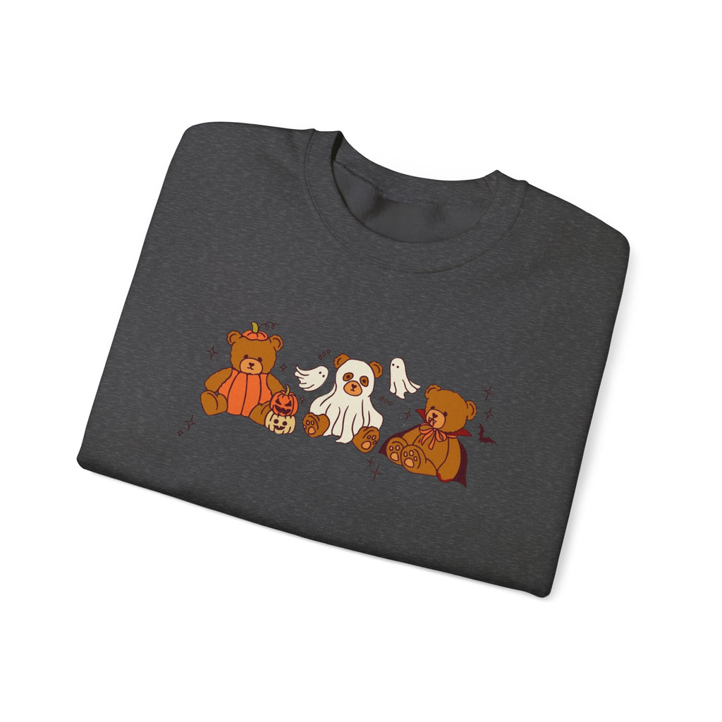 Cozy Halloween Crewneck Sweatshirt with Cute Bears
