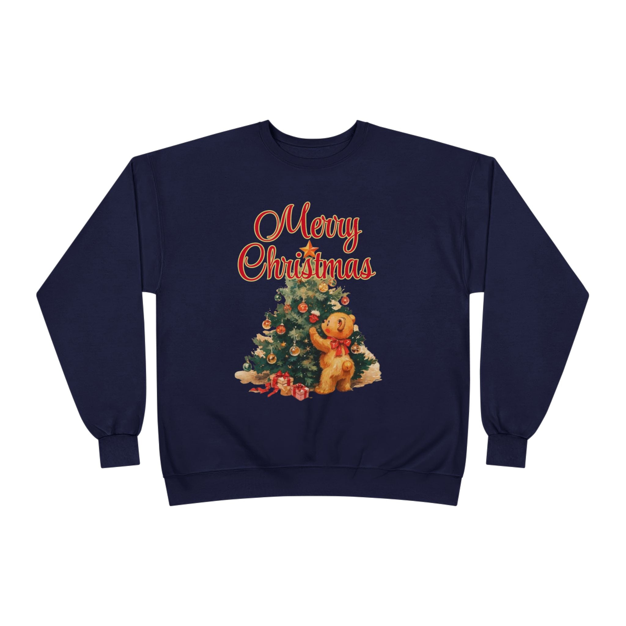 Christmas Tree Teddy Sweatshirt — Vintage Holiday Crewneck