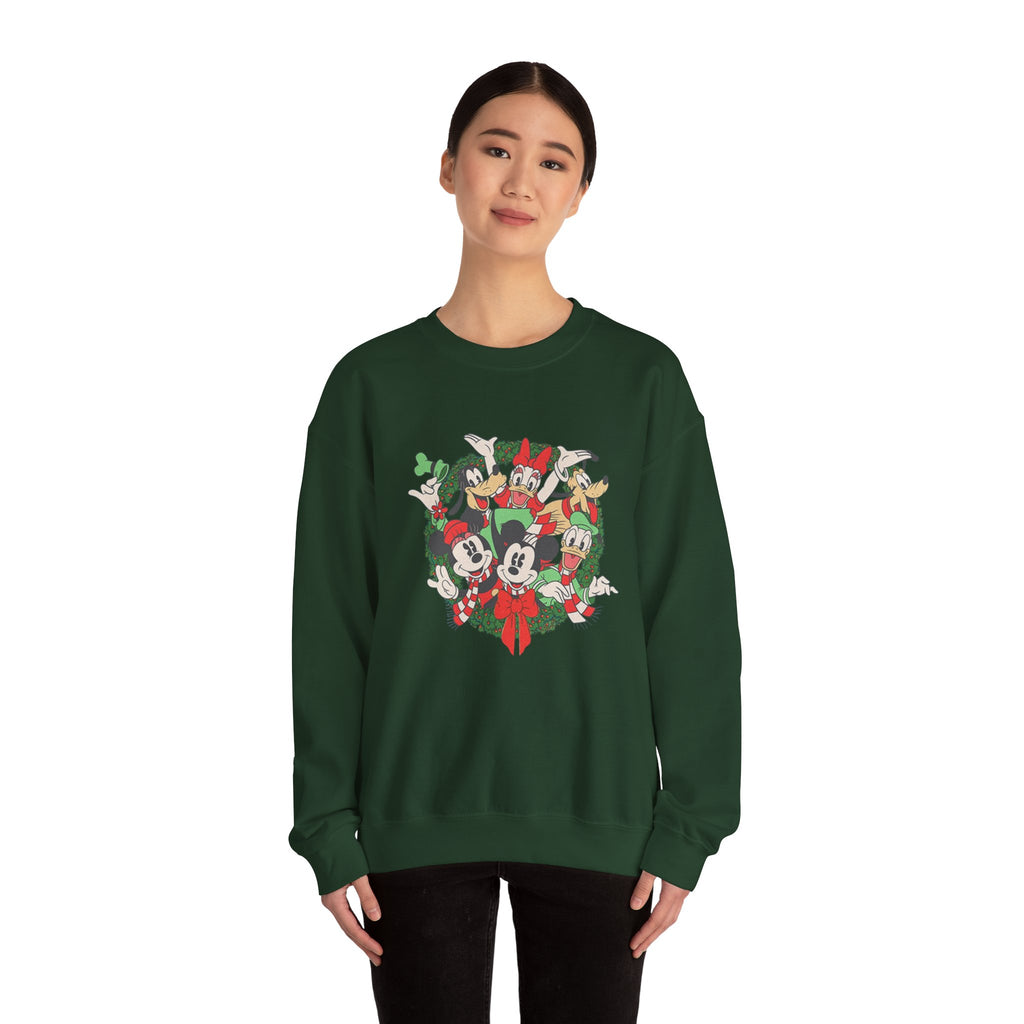 Holiday Crewneck Sweatshirt — Mickey & Friends Christmas Wreath