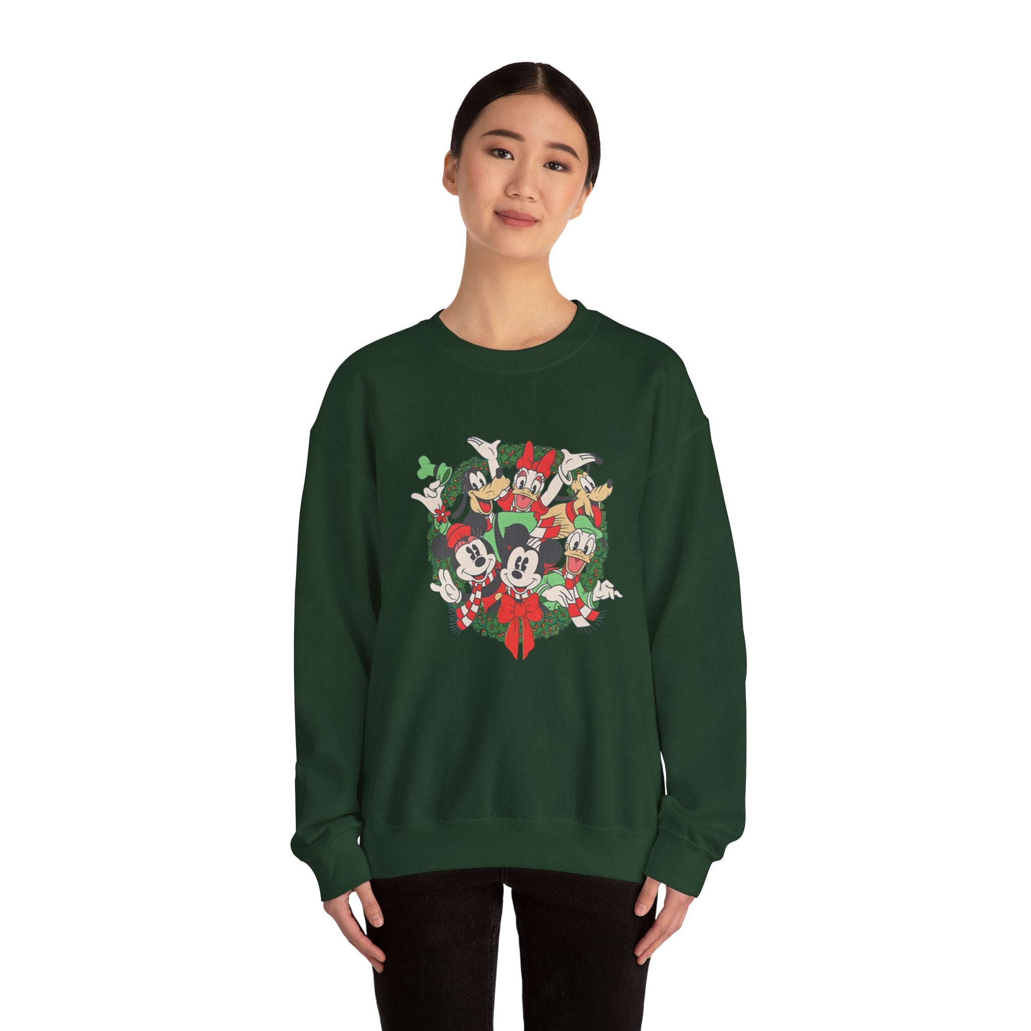 Holiday Crewneck Sweatshirt — Mickey & Friends Christmas Wreath