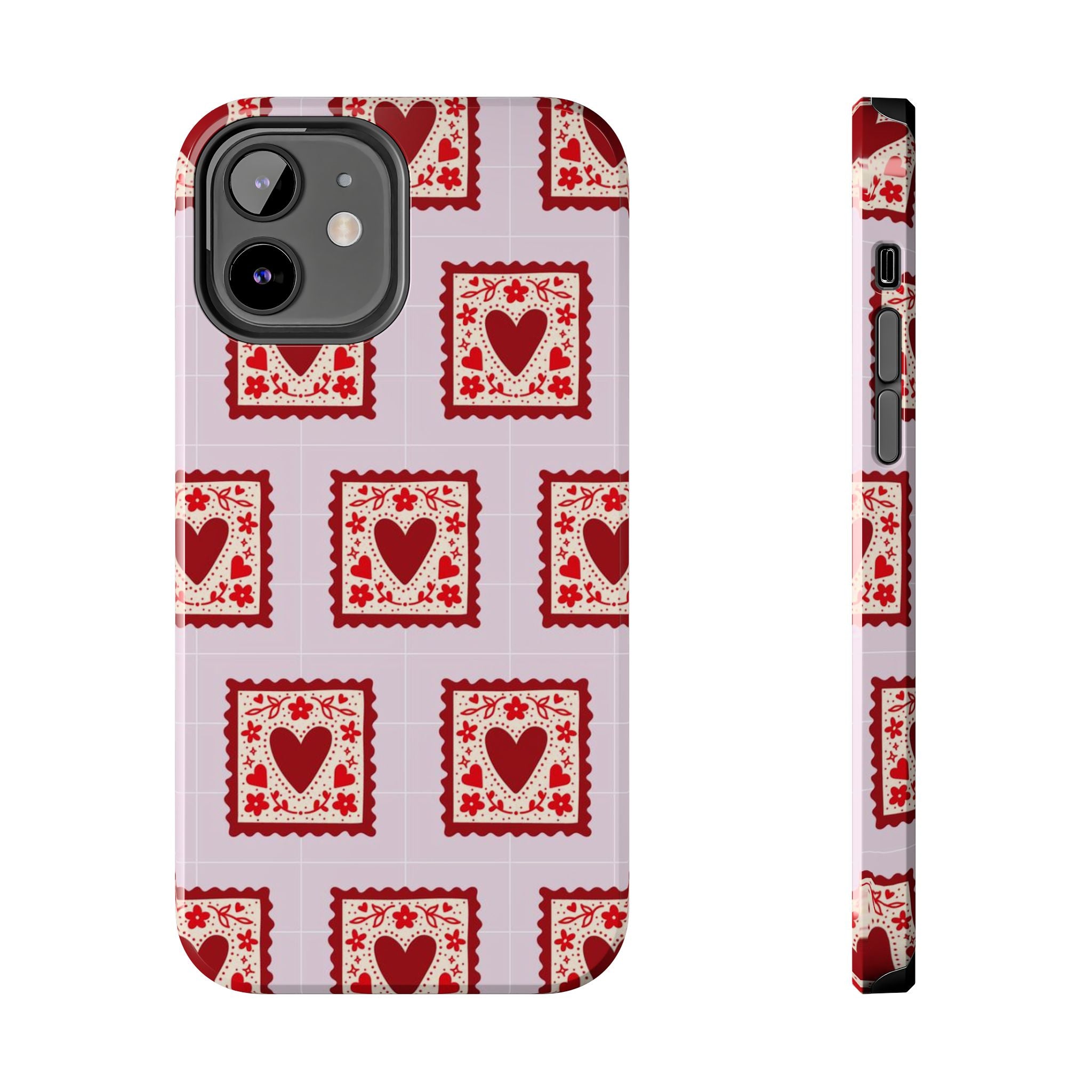 Red Heart Stamp Tough Phone Case